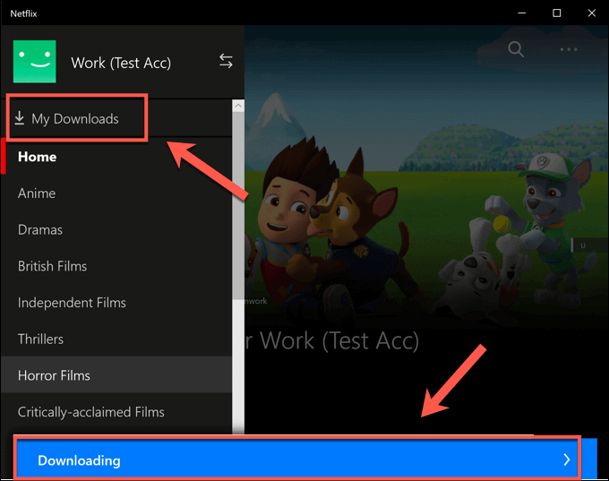 How To Download From Netflix On Windows image 4 - Netflix-Windows-Downloads-Menu