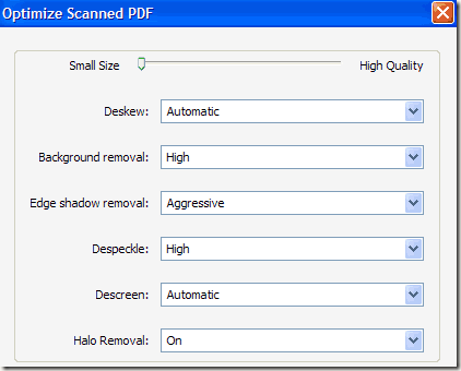 optimize scanned pages