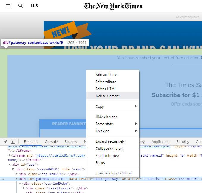 12 Paywall Unblockers image 6 - paywall-delete-pop-up