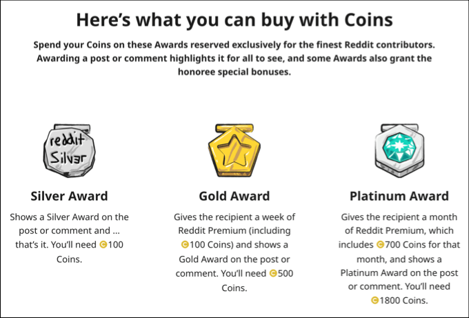 Reddit Gold, Silver, And Platinum: Reddit Benefits Explained image - Reddit-Coin-Perks