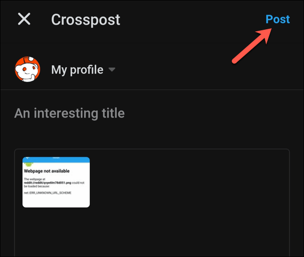 How to Crosspost on Reddit in the Mobile App image 4 - Reddit-Mobile-Crosspost-Confirm