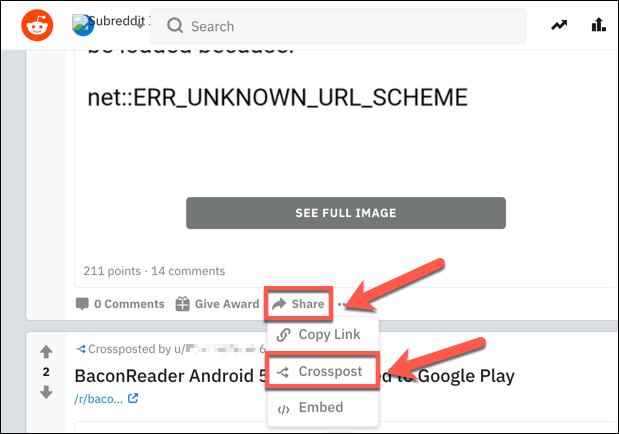 How to Crosspost on Reddit in a Web Browser image 2 - Reddit-Post-Crosspost-Option