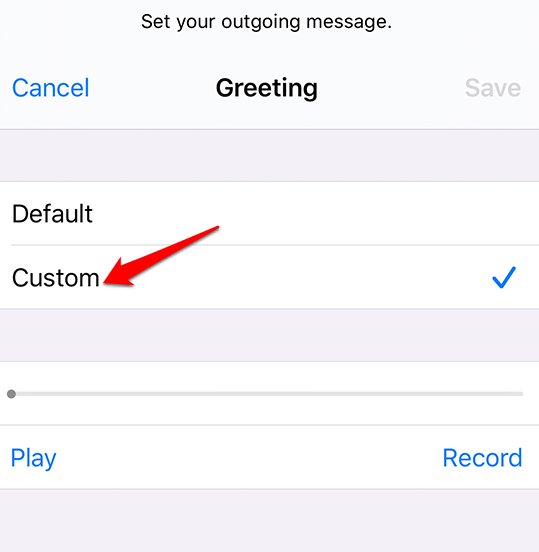 Record a Custom Greeting For Voicemail image 2 - setup-voicemail-messages-smartphone-access-messages-iPhone-custom