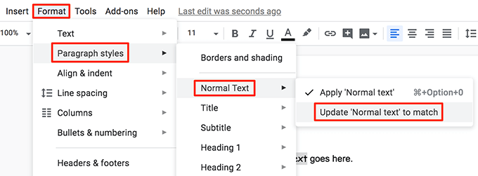 Set a Newly Added Font Default In Google Docs image 2 - update-paragraph-style