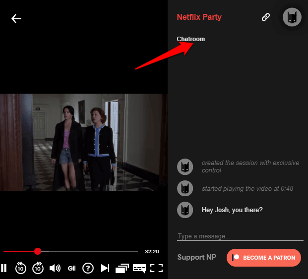 How To Use Netflix Party To Watch Netflix With Friends image 9 - watch-netflix-with-friends-chatroom